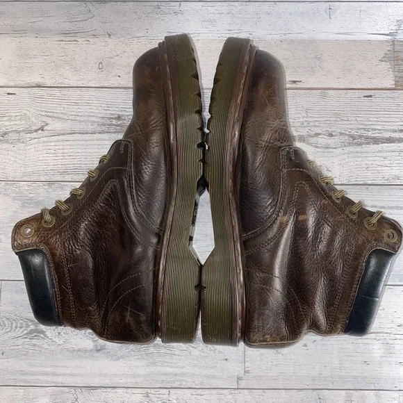 Dr. Martens Boots Mens 8 Brown Leather Distressed 90s Vintage Made England 8284